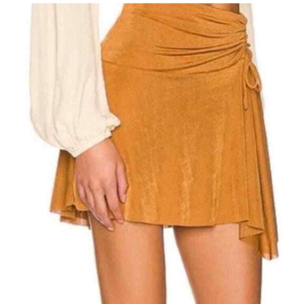 Free People Burnt Orange Who’s That Skirt Mini Cathaway  Spice Skirt Size XS